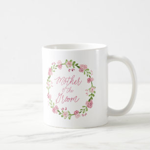De Café Mãe da caneca da grinalda da aguarela do noivo