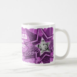 De Café Mãe do ano foto estrelas caneca roxa brilhante