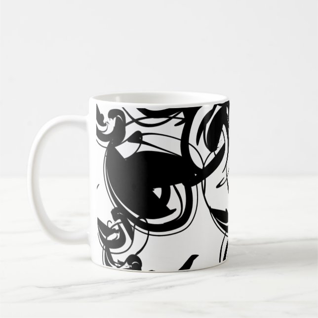 De Café Magia Monocromática: Caneca Decorativa (Esquerda)