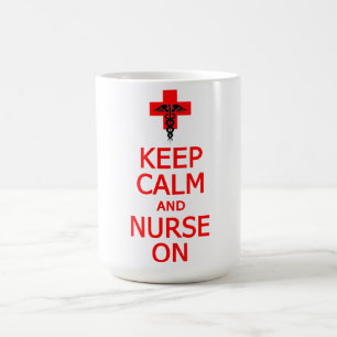 De Café Mantenha a calma & a enfermeira na caneca - para