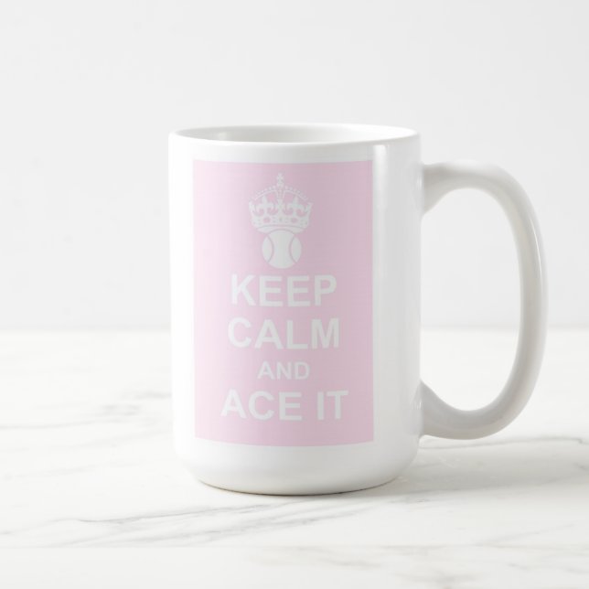 De Café Mantenha a calma e Ace a caneca no rosa (Direita)