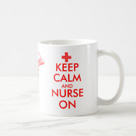 De Café Mantenha a calma e enfermeira na caneca com símbol