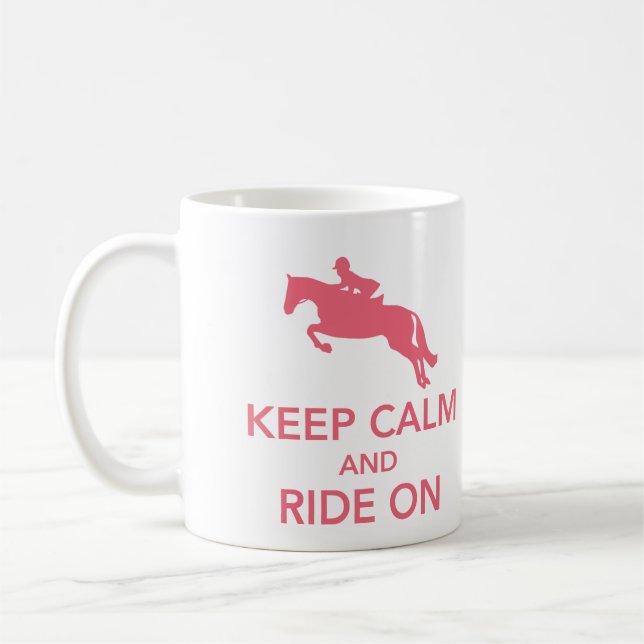 De Café Mantenha a calma e monte-a na caneca do rosa da (Esquerda)