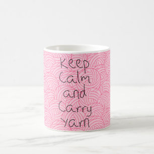 De Café Mantenha a calma e o Carregar, cor-de-rosa, caneca