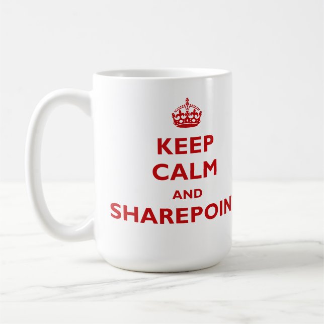 De Café Mantenha a calma e o SharePoint - caneca (Esquerda)
