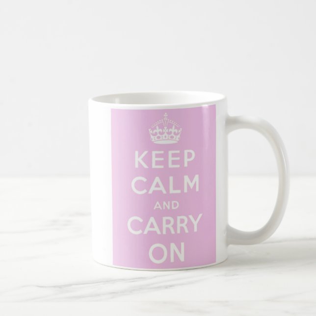 De Café Mantenha a calma para continuar a caneca - rosa (Direita)