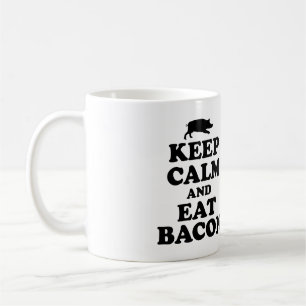 DE CAFÉ MANTENHA CALMO & COMA A CANECA DO BACON