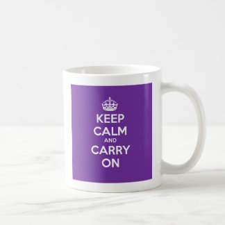 De Café Mantenha calmo e continue a caneca - roxo
