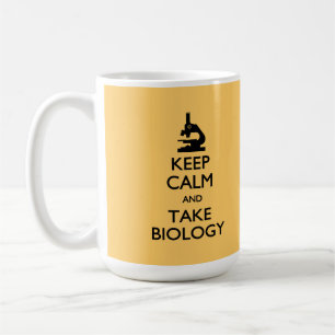 De Café Mantenha calmo para tomar a caneca da biologia