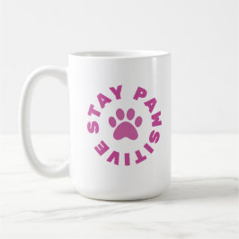 De Café Mantenha-Se Pawsitivo - Clássica Caneca Branca