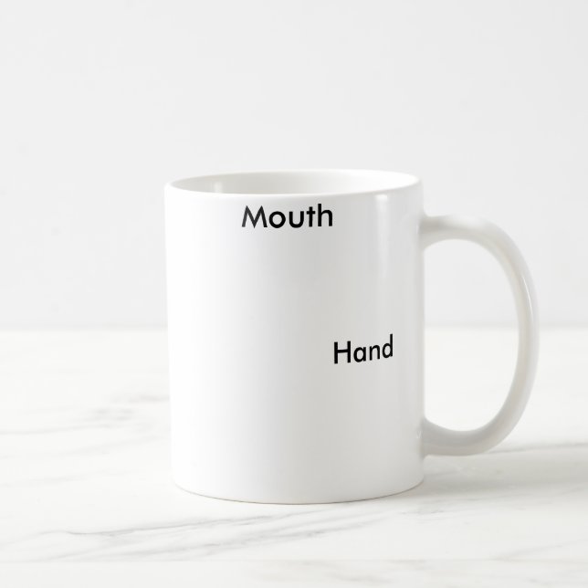 De Café Mão engraçada e caneca (Direita)