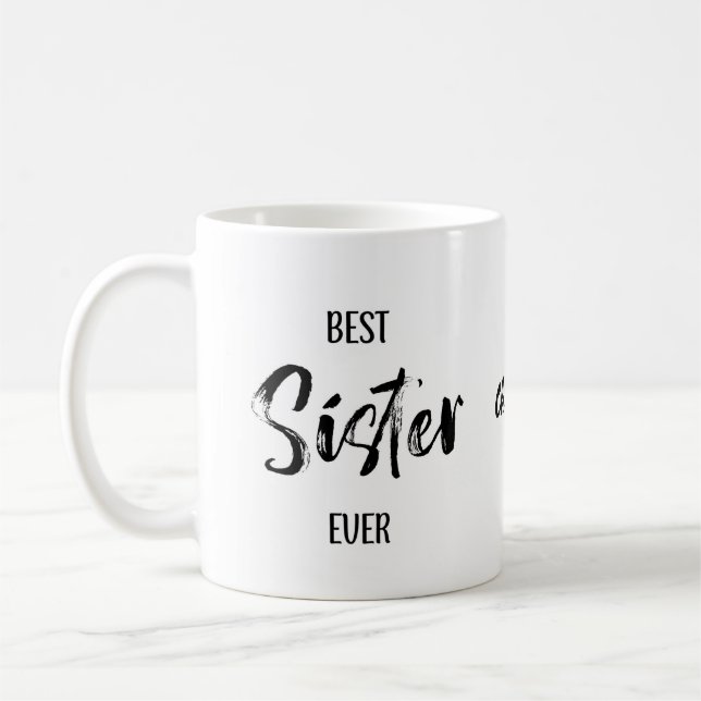 De Café Melhor Irmã do Mundo Caneca Branca Simples (Esquerda)