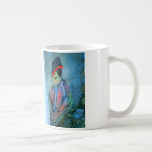 De Café menina na caneca do vão das escadas