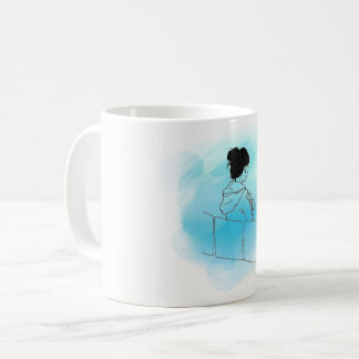 De Café Menina na caneca subtil da ilustração do tubo