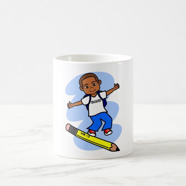 De Café Menino que surfa na caneca amarela do lápis (Centro)