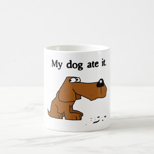 De Café "Meu cão comeu-o" caneca (Centro)