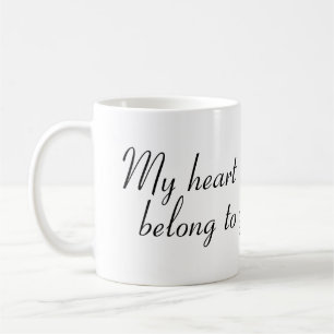 De Café Meu coração pertence-lhe caneca