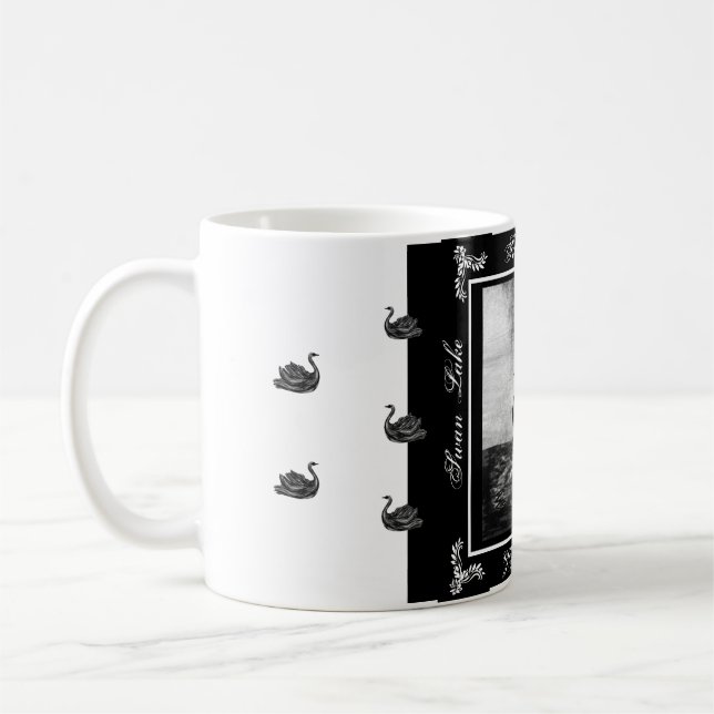 De Café Meu desenho digital Cisne Lago Caneca LS (Esquerda)