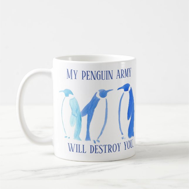 De Café Meu exército do pinguim destrui-lo-á caneca (Esquerda)