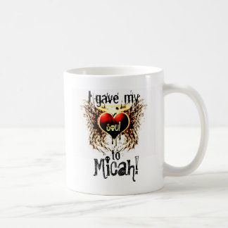 De Café Micah eu dei meu coração à caneca