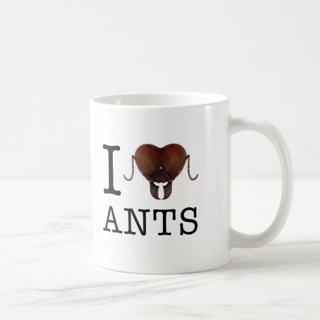De Café Mim caneca das formigas do coração (Direita)