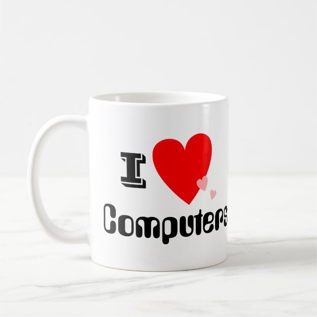 De Café Mim caneca dos computadores do coração (amor) (Esquerda)