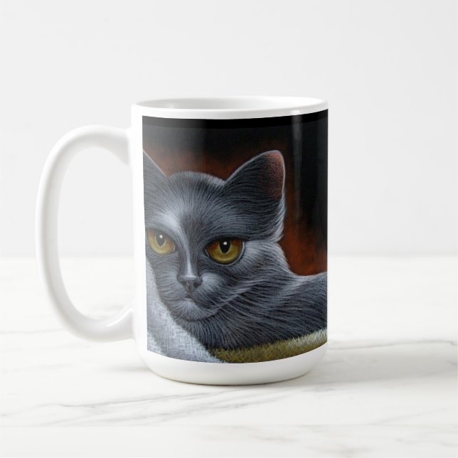DE CAFÉ MINHA CANECA DO CAT AZUL DO RUSSO (Esquerda)