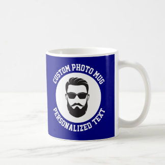 De Café Minha Face em uma Caneca Personalizada AZUL MARINH