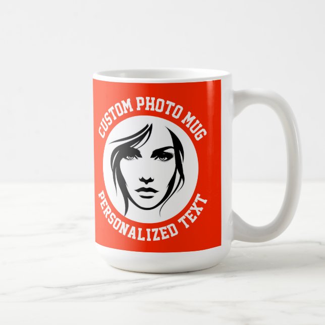 De Café Minha Face em uma Caneca Personalizada Grande BRIL (Direita)