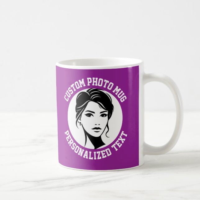 De Café Minha Face em uma Caneca Personalizada PLUM PURPLE (Direita)