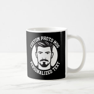 De Café Minha Face em uma Caneca Personalizada PRETA