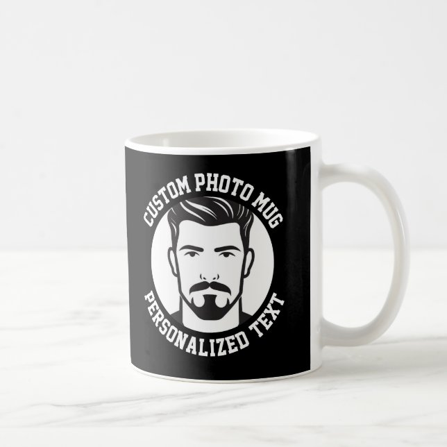 De Café Minha Face em uma Caneca Personalizada PRETA (Direita)
