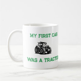 De Café Minha Primeira Carro Era um Trator Caneca Engraçad