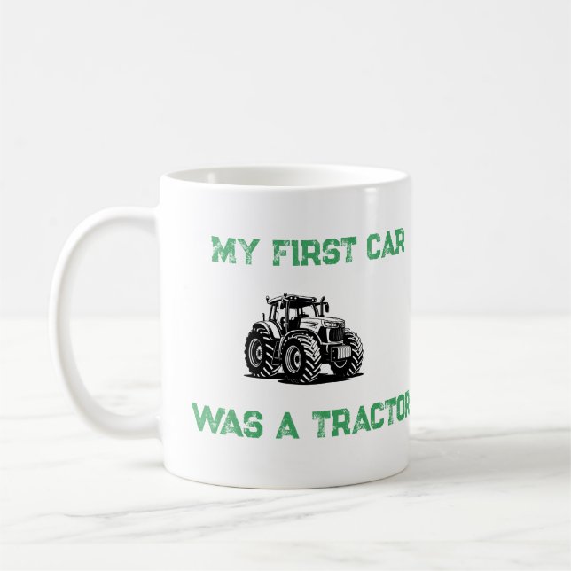 De Café Minha Primeira Carro Era um Trator Caneca Engraçad (Esquerda)