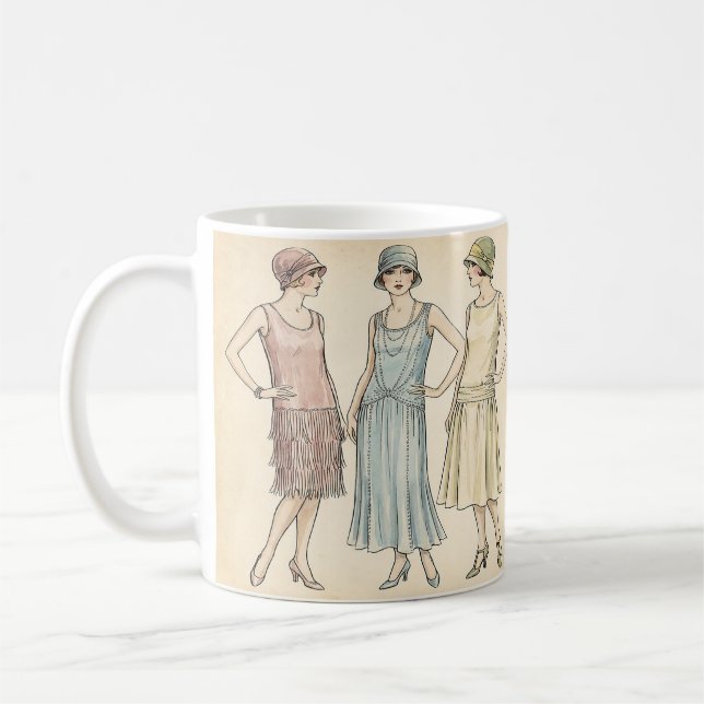 De Café Moda Flapper dos Anos 20 — Caneca Retro Art Déco (Esquerda)