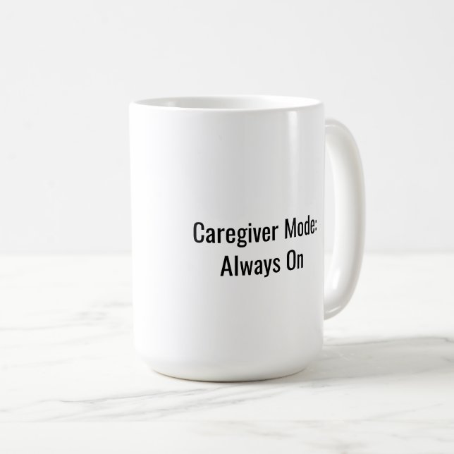De Café Modo Cuidador: Caneca Sempre Ligada (Frente Esquerda)