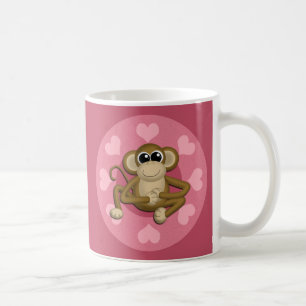 De Café Monkey me caneca cor-de-rosa do amor