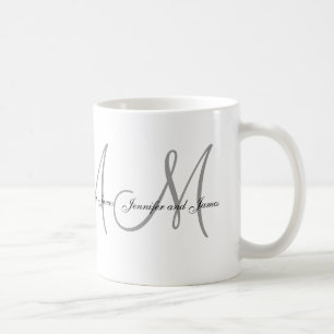 De Café Monograma do casamento & caneca do favor do
