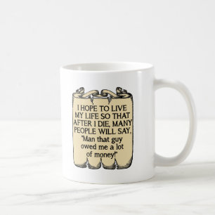 De Café Morra e Deva Dinheiro Caneca Divertida