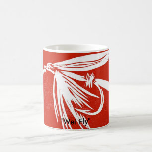 De Café "Mosca molhada" na caneca clássica vermelha da