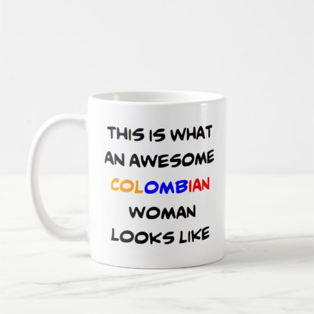 De Café mulher colombiana, caneca demais (Esquerda)