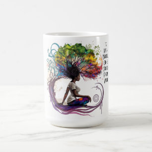 De Café Mulher Inspirada Criada Dentro Da Caneca