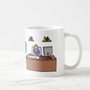 De Café Mulher no escritório - caneca personalizada dos