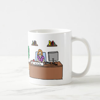De Café Mulher no escritório - caneca personalizada dos
