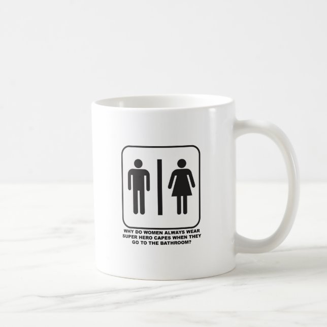De Café Mulheres Usando Capas no Banheiro Caneca Divertida (Direita)
