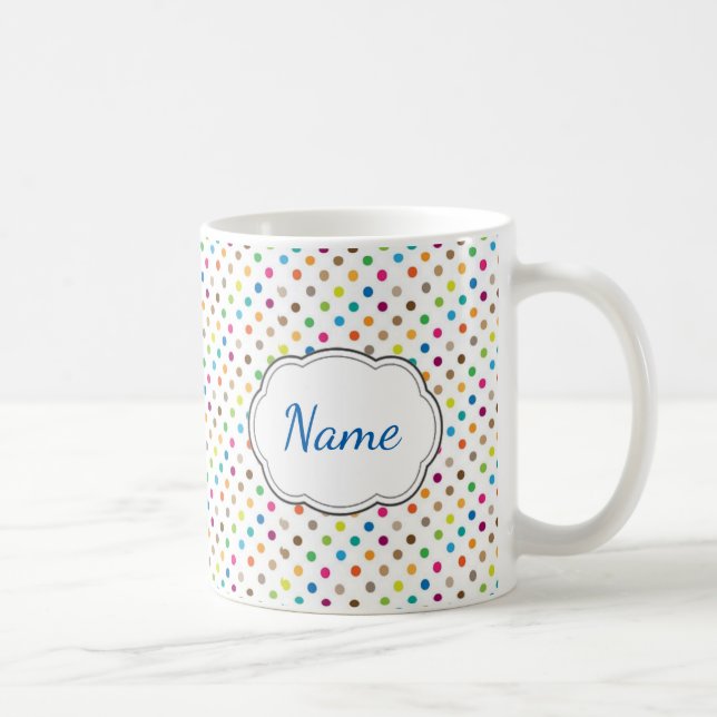 De Café Multi caneca personalizada da cor bolinhas (Direita)