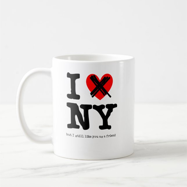 De Café Não Amo Nova York Caneca Divertida Humor (Esquerda)