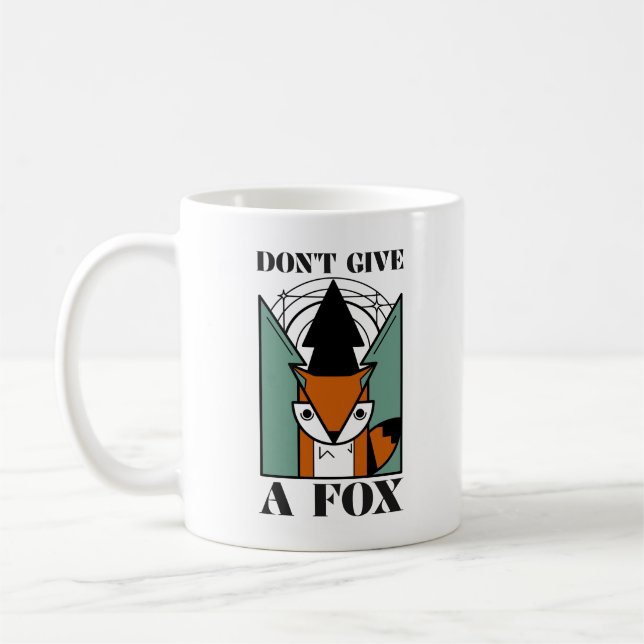 De Café Não Dê uma Raposa Engraçada Caneca Gráfica Clássic (Esquerda)