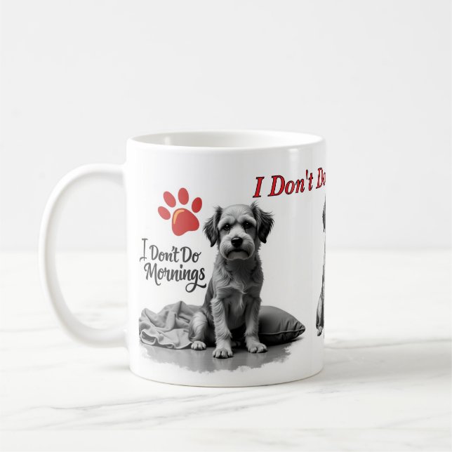 De Café Não faço manhãs – Caneca do Cão Mal-Humorado (Esquerda)