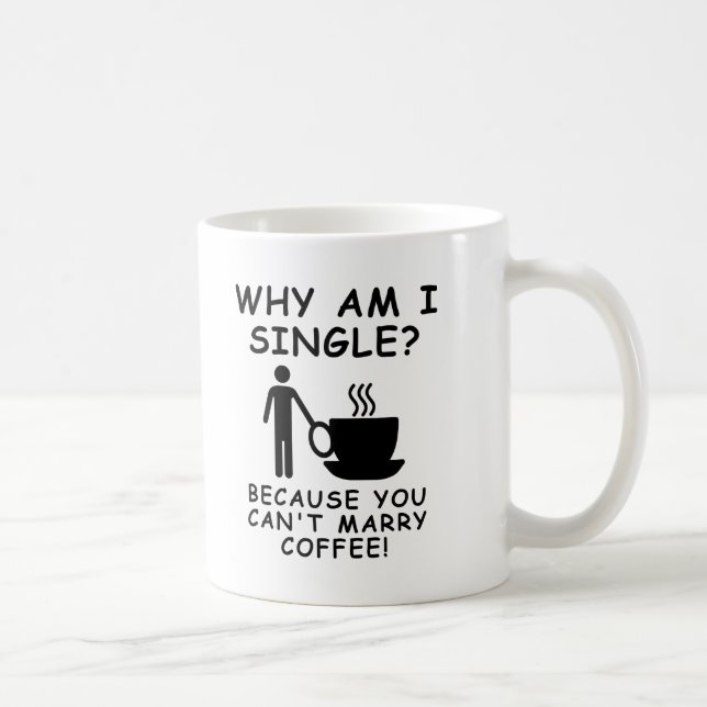 De Café Não Posso Casar Caneca Divertida Masculina (Direita)